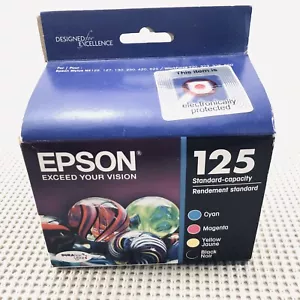 Original Epson 125 Schwarz Cyan Magenta & Gelb Tintenpatronen - 04/2020 - USA - Bild 1 von 6