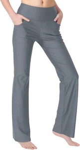 Zeronic Bootcut Yoga Pants for Women with Pockets High Small, Light Grey - Picture 1 of 6