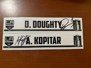 GAME USED 2022 NHL PLAYOFFS LA KINGS DREW DOUGHTY SIGNED LOCKER ROOM NAME PLATE - Picture 1 of 1