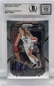 Carta Dorka Juhasz firmata 2023 WNBA Panini Prizm RC #147 BAS autografo grado 10 - Foto 1 di 2