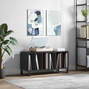 Mobile Porta Dischi Nero 100x38x48 cm in Legno truciolato - Foto 1 di 9