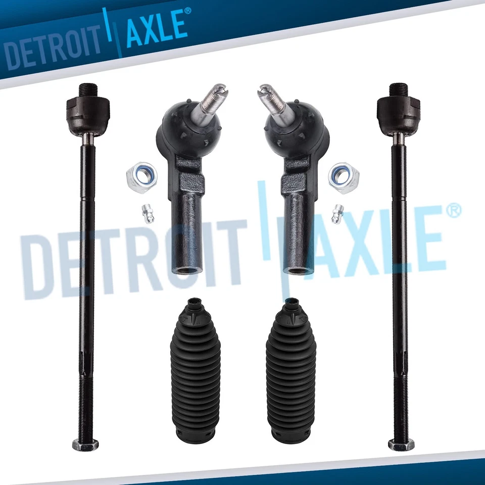 Front Inner Outer Tie Rod End + Boot for 1991 - 2001 2002 Saturn SC SL SW Series - Image 1 of 4