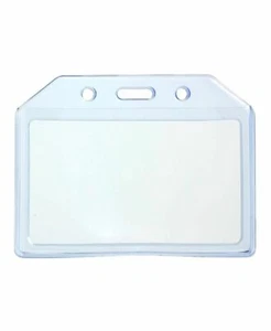 ID Card Holder Clear Double Sided Horizontal Badge Durable Wallet 9x5.5cm 1pc UK - Picture 1 of 4