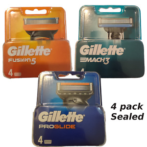 Gillette Fusion 5 Proglide Blades 4 Pack Mach Cartridges Guard Brand New Genuine