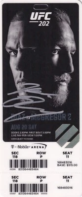 NATE DIAZ SIGNED AUTO'D UFC 202 COMMEMORATIVE TICKET STUB VS CONOR MCGREGOR B - Image 1 of 4