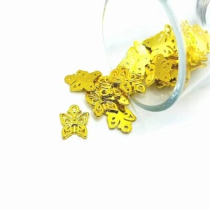 Dije de mariposa de oro amarillo 4, 20 o 50 piezas a granel - vendedor de EE. UU. - GL1015 - Imagen 1 de 4