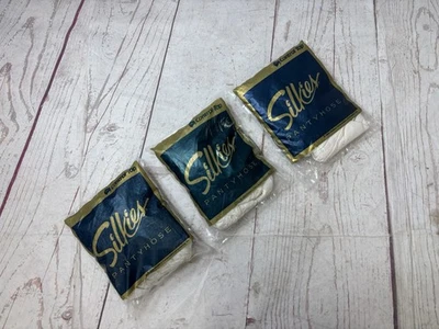 Lote de 3 SILKIES 123 Pantimedias Queen Blanco Control Manguera Superior Hechas en EE. UU. NUEVAS Foto 1 de 4