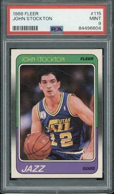 Baloncesto Fleer 1988 #115 John Stockton como nuevo PSA 9 Foto 1 de 2