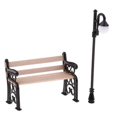 1/12 Mobili Da Giardino In Miniatura Per Casa Delle Bambole Panca In Legno E - Immagine 1 di 4