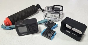 USED GoPro Hero 9 BLACK With 2 BLUE Batteries + Accessories Inc Dive Housing - Picture 1 of 1