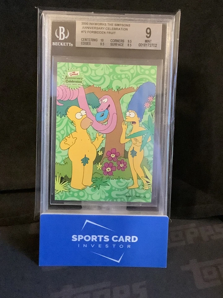 BGS 9 - 2000 Inkworks Simpsons 10th Anniversary #72 Forbidden Fruit Eden pop 1/1 - Image 1 of 3