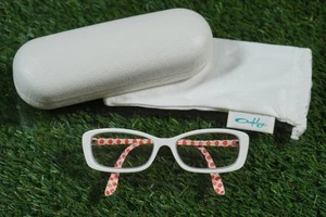 OAKLEY CROSS COURT EYEGLASSES 53-15-135 WHITE DOTTY FRAME ONLY WITH CASE ~ VGC - Picture 1 of 10