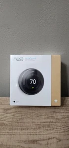 Google Nest 3rd Gen Learning Thermostat T3016US Black - Picture 1 of 6