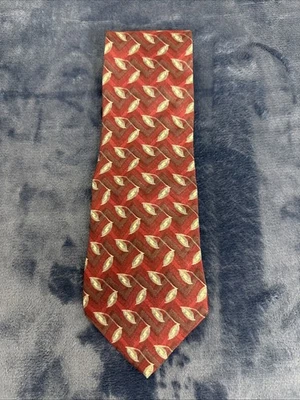 Галстук шелковый Arrow красный серый золотой геометрический цветочный мужской галстук 59x4"" - Изображение 1 из 4