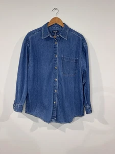 Vintage Eddie Bauer Denim Damen Größe XL Heavy Weight Shirt Bluse - Bild 1 von 11