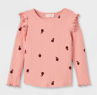 NEUF Haut à manches longues Cat & Jack Toddler Rose Apple taille 5T