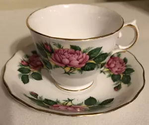 Taza de té y platillo Royal Vale Bone China - rosa floral - tamaño completo - Imagen 1 de 3