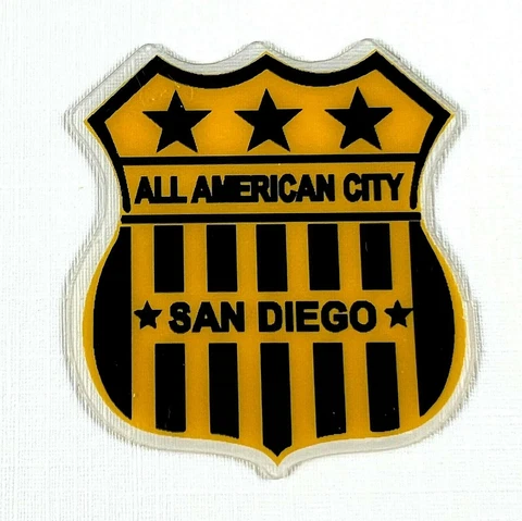 SAN DIEGO CHARGERS "ALL AMERICAN CITY" AWARD DECAL for MINI HELMETS circa 1960's Cover