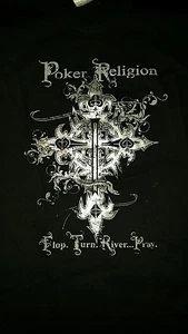 Maglietta Poker Religion Nera di High Roller Abbigliamento - Foto 1 di 2