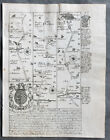 1720 Emmanuel Bowen i antyczna brytyjska mapa drogowa - York do Allerton w Yorkshire