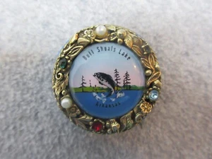 Vintage BULL SHOALS LAKE Arkansas OZARKS USA CELLULOID TAPE MEASURE Works Great - Picture 1 of 3