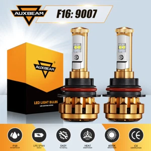 60W AUXBEAM F16 LED Headlight Bulb Kit 9007 HB5 High Low Beam 6000lm 6000K White - Picture 1 of 12
