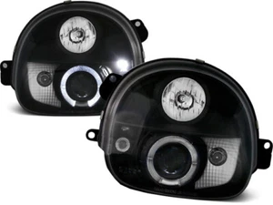 Headlights for Renault Twingo 1993-1995 1996 1997 1998 VR-1512 Angel Eyes Black - Picture 1 of 1