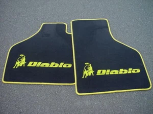 Black velours floor mats for Lamborghini Diablo yellow - Bild 1 von 1