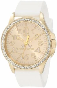 Juicy Couture 1900966 Jetsetter White Silicone Band Gold Tone Case Watch - Picture 1 of 2