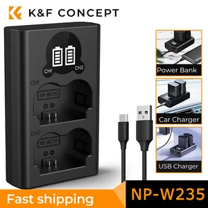 K&F Concept NP-W235 Battery Charger with Dual-Slot and LCD Screen for Fujifilm - Picture 1 of 8