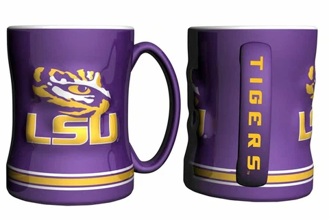 LSU Tigers 14oz Sculpted Relief Coffee Mug NCAA Cover