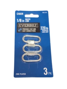 Everbilt 1/8" Stainless Steel Quick Link - 220 lb Capacity 3-Pack 436 518 - Picture 1 of 2