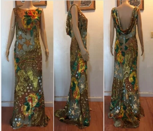 ESCADA Couture Vintage AW1999 Runway Fil Coupé Ombré Long Dress US8 - Picture 1 of 12