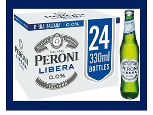 Peroni Sin Alcohol, Cero 0% Cerveza, 24 Botellas de 330 ml Nastro Azzurro - Imagen 1 de 2