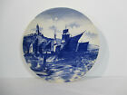 Delft Plate Villeroy Boch Charger Sailboats Harbor Blue Hand Painted Vtg Germany