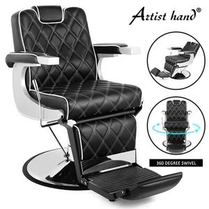 All Purpose Black Hydraulic Heavy Duty Barber Chair Recline Salon Beauty Styling - Picture 1 of 24