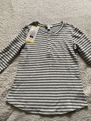 Vintage America Women Striped Crew Neck Long Sleeve Blouse Multicolor Size S - Image 1 of 4