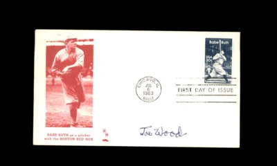 Smokey Joe Wood JSA Signed FDC 1983 First Day Cover Cache Babe Ruth Autograph - Image 1 of 3