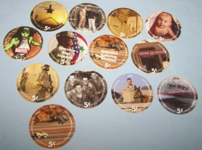  11th print 5 cents set of all 13 AAFES  Pogs 2008  A.U. - Image 1 of 4