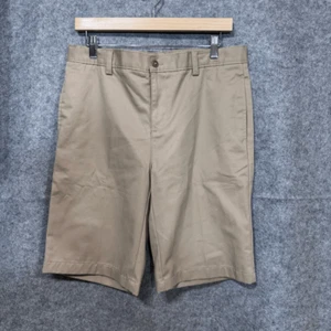 LANDS END Khaki School Uniform Plain Front Cotton Chino Shorts Boys 16H NWOT adj - Picture 1 of 5