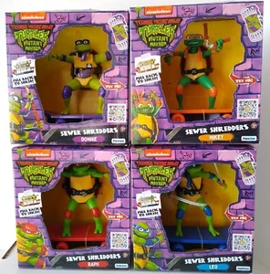 Set TMNT action figures riding Skateboards/Sewer Shredders Push Button on Back - Picture 1 of 7