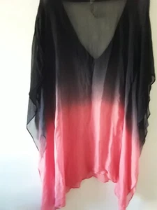 Just Jeans Top Womens Sheer Size 12 Top Flowy Wide Sleeves Sheer - Picture 1 of 9