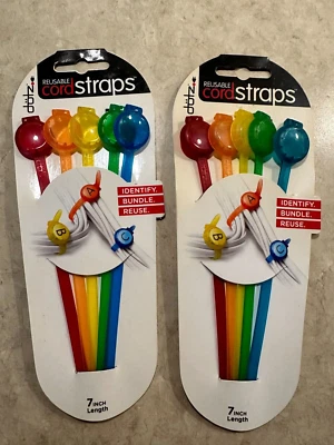 Lot of 2 Dotz Colored Cable Cord Straps Ties - Image 1 of 2