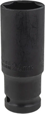 VORFAL 24 mm Kraft Stecknuss 1/2" Schlagschraubernuss Kraftnuss Lang 6-Kant CR-MO