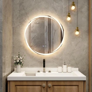 Specchio Da Bagno a LED Con Illuminazione, 60 Cm, Rotondo, Anti-Appannamento, Da - Foto 1 di 12
