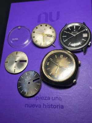 Bulova Accutron 2182 hecho en USA lote de 2 relojes de pulsera y piezas. Como está para piezas Foto 1 de 4