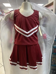 Talla 2T Borgoña Granate Blanco (Sin Logo) Conjunto de Falda de Animadora y Top Uniforme Nuevo con Etiquetas - Imagen 1 de 3
