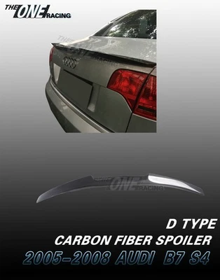 Alerón de fibra de carbono para Audi S4 B7 2005-2008 sedán 4 puertas tipo D Foto 1 de 4
