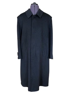 Schneiders Salzburg Black Charcoal Overcoat Wool Alpaca Long Austria Men’s UK46 - Picture 1 of 11