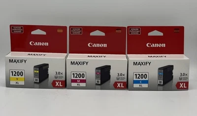 Canon PGI-1200XL M/C/Y Ink Cartridges 3-Pack Genuine OEM Sealed New✅💯 - Image 1 of 4